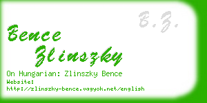 bence zlinszky business card